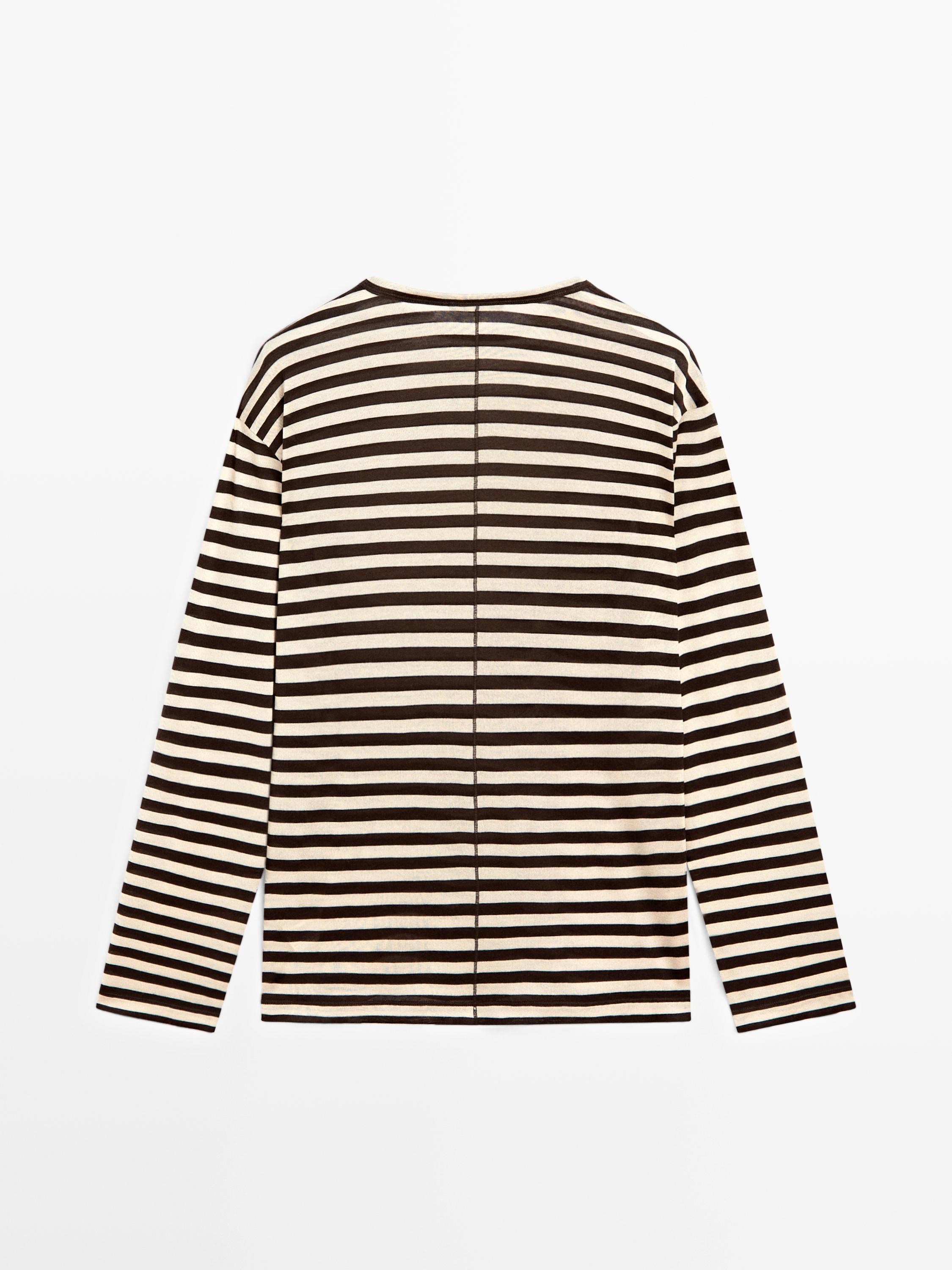 Oversize striped long sleeve T-shirt